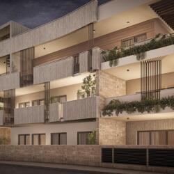 The Emerald Apartment Building Illuminated Front